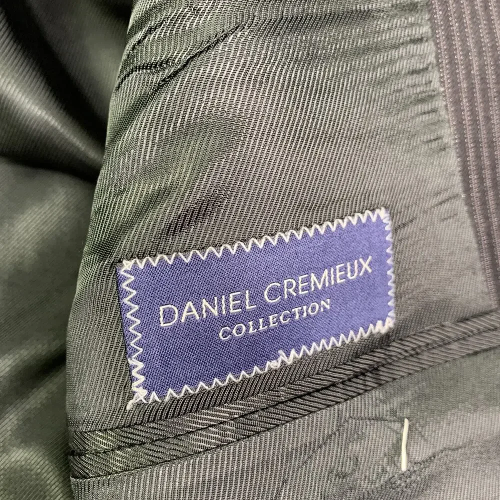 Daniel Cremieux Loro Piana Suit Jacket 42L Black Striped Mens
